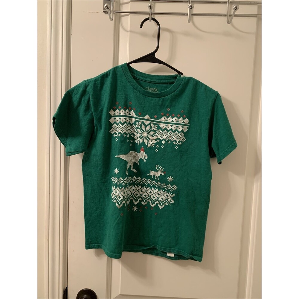 Classic Teazue Boys Graphic Short Sleeve T-Shirt Top Size Medium Green